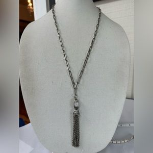 Vintage industrial vibe chain tassel necklace